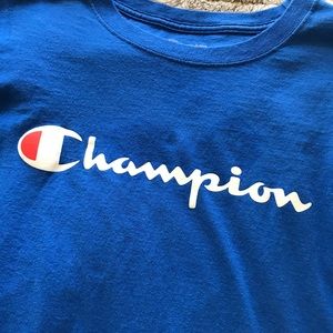 Blue long sleeve champion shirt. XL